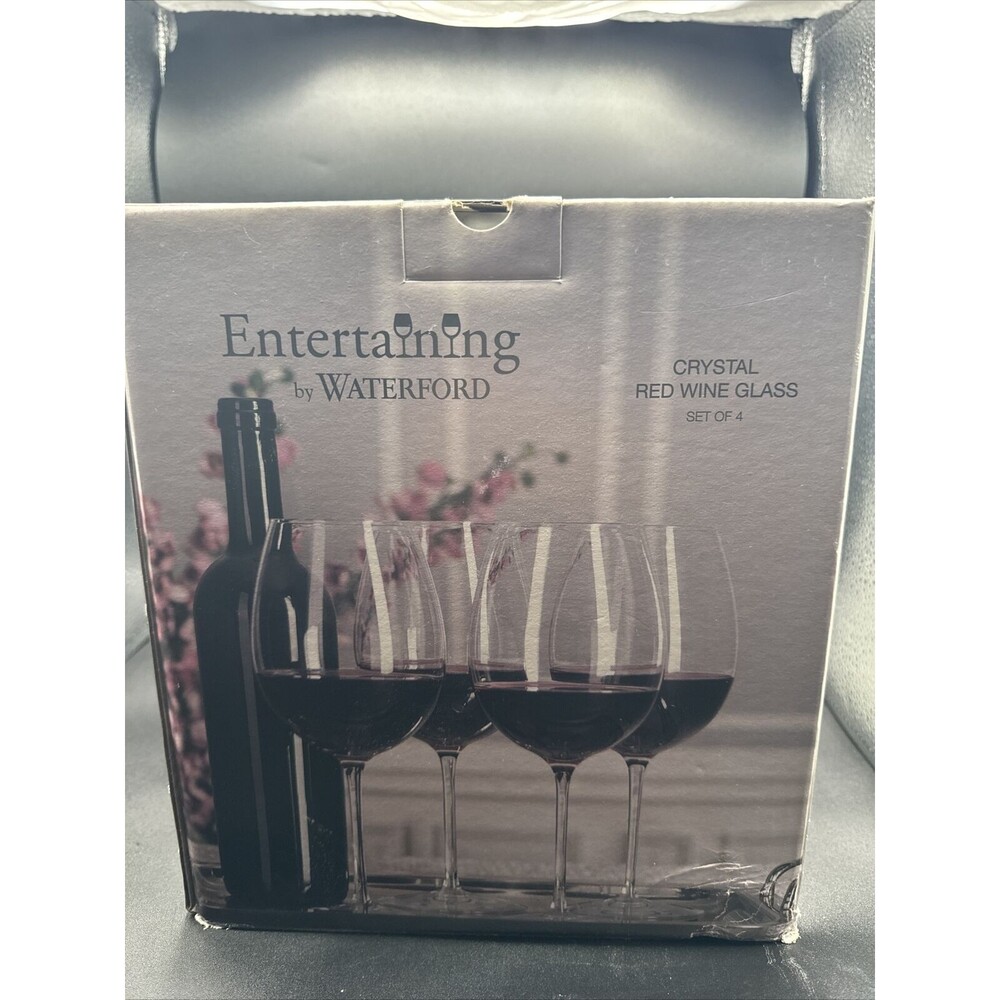 Set of 4 Waterford Crystal Red Wine Glasses in Original Box Never Used!